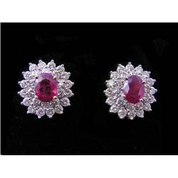 Earrings 3.10ct of Rubies