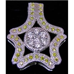Pendant .87ct of Canary Diamonds