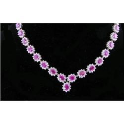 Necklace 33.35ct of Pink Sapphires