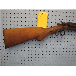 V... J Manton and Company 12 gauge exposed hammers double barrel break open Damascus barrels stock c