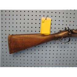 W... Geo. Sheppard  12 gauge exposed hammers double Damascus Barrel break open stock cracked