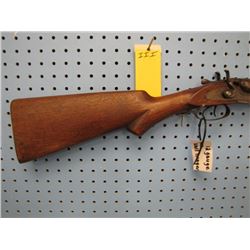 iii... J Manton and Company 12 gauge side by side shotgun exposed hammers break open Damascus barrel