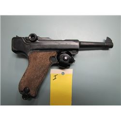 I... RESTRIC...Erma model EP 22 semi auto .22 cal pistol made in Germany.  initials MB carved in gri