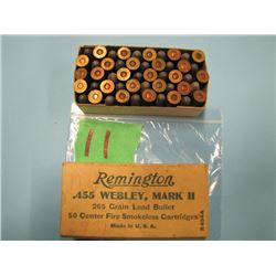 collector box of Remington .455 Webley mark II ammunition