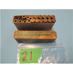 collector box Winchester 38 - 55 ammunition 12 live 6 brass