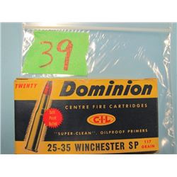 collector box Dominion 25 - 35 Winchester SP ammunition