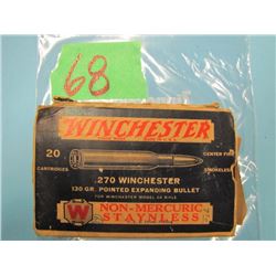 box Winchester 270 Winchester 13 Rounds box in rough shape