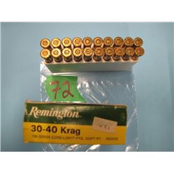 box 30 - 40 krag ammunition 11 live 9 brass