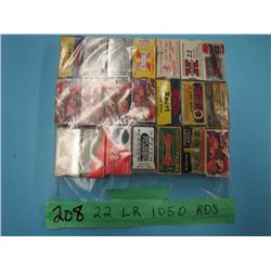 lot of 1050 rounds of 22 long rifle ammunition