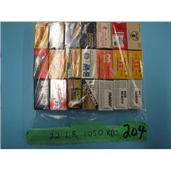 lot of 1050 rounds of 22 long rifle ammunition