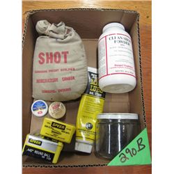 box with shot, FFG powder, primers, bullets Etc no shipping