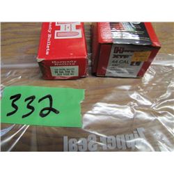 box 38 cal bullets appears full and 44 cal bullets part box
