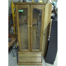 wooden gun cabinet two keys