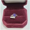 Image 2 : 10K White Gold Tanzanite(1.1ct) Diamond(0.05ct) Ring (~Size 6) (~weight 1.8g), Made in Canada, Insur
