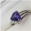 Image 4 : 10K White Gold Tanzanite(1.1ct) Diamond(0.05ct) Ring (~Size 6) (~weight 1.8g), Made in Canada, Insur