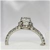 Image 1 : 14K White Gold Diamond (Si)(0.4ct) Side Diamond (Si-1)(0.3ct) Ring (~Size 5.75) (~weight 1.9g), Made