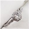 Image 3 : 14K White Gold Diamond (Si)(0.4ct) Side Diamond (Si-1)(0.3ct) Ring (~Size 5.75) (~weight 1.9g), Made