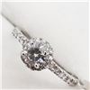 Image 4 : 14K White Gold Diamond (Si)(0.4ct) Side Diamond (Si-1)(0.3ct) Ring (~Size 5.75) (~weight 1.9g), Made