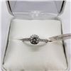 Image 5 : 14K White Gold Diamond (Si)(0.4ct) Side Diamond (Si-1)(0.3ct) Ring (~Size 5.75) (~weight 1.9g), Made