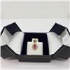 Image 2 : 14K Rose Gold Burmese Ruby(0.52ct) 12 Diamond(0.22ct) Pendant (~weight 1.4g), Made in Canada, Insura