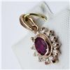 Image 4 : 14K Rose Gold Burmese Ruby(0.52ct) 12 Diamond(0.22ct) Pendant (~weight 1.4g), Made in Canada, Insura