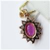 Image 5 : 14K Rose Gold Burmese Ruby(0.52ct) 12 Diamond(0.22ct) Pendant (~weight 1.4g), Made in Canada, Insura