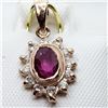 Image 7 : 14K Rose Gold Burmese Ruby(0.52ct) 12 Diamond(0.22ct) Pendant (~weight 1.4g), Made in Canada, Insura