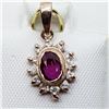 Image 8 : 14K Rose Gold Burmese Ruby(0.52ct) 12 Diamond(0.22ct) Pendant (~weight 1.4g), Made in Canada, Insura