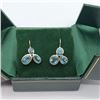 Image 1 : 10K Yellow Gold Rare Natural Blue Zircon(10.6ct) Earrings (~weight 3.07g), Made in Canada, Insurance