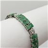 Image 1 : Silver Emerald(9.1ct) 7.5 Inch Bracelet (~weight 15.73g), Insurance Value $2276 (Estimated Selling P