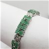 Image 2 : Silver Emerald(9.1ct) 7.5 Inch Bracelet (~weight 15.73g), Insurance Value $2276 (Estimated Selling P