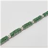 Image 4 : Silver Emerald(9.1ct) 7.5 Inch Bracelet (~weight 15.73g), Insurance Value $2276 (Estimated Selling P