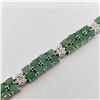 Image 5 : Silver Emerald(9.1ct) 7.5 Inch Bracelet (~weight 15.73g), Insurance Value $2276 (Estimated Selling P