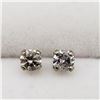 Image 1 : 14K White Gold Diamond Stud (Si1 - Si2)(0.35ct) Earrings (~weight 0.4g), Made in Canada, Suggested R