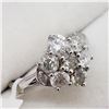 Image 3 : 14K White Gold 9 Diamond (Si-1)(1.5ct) Ring (~Size 7) (~weight 3.2g), Made in Canada, Insurance Valu