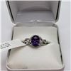 Image 2 : 10K White Gold Amethyst(1.56ct) Diamond (I)(0.08ct) Ring (~Size 7) (~weight 3.46g), Insurance Value 