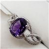 Image 4 : 10K White Gold Amethyst(1.56ct) Diamond (I)(0.08ct) Ring (~Size 7) (~weight 3.46g), Insurance Value 