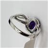 Image 6 : 10K White Gold Amethyst(1.56ct) Diamond (I)(0.08ct) Ring (~Size 7) (~weight 3.46g), Insurance Value 