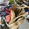 Image 1 : TOTE OF BURLAP SACKS AND MONEY BELTS