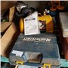 Image 1 : MASTERCRAFT ELECTRIC DRILL AND BITS, PAIL OF LIGHTS, AND 5 GALLON AIR TANK