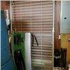 Image 1 : 2 CUSTOM METAL GRID WALL SHELVING W/ LIGHT UP SIGN AND SHELVES