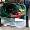 Image 2 : CLEAR TOTE OF EMERGENCY CAR KIT AND SMALL TOTE OF BOOSTER CABLES