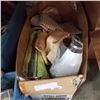 Image 1 : BOX OF CURTAINS, BED SHEETS, ETC