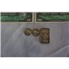 Image 2 : 2 CANADIAN 1 DOLLAR BILLS, 2 SILVER DIMES, AND SILVER BAR