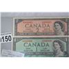 Image 2 : 1954 CANADIAN 1 DOLLAR AND 2 DOLLAR - UNCIRCULATED