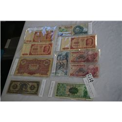 LOT OF WORLD BILLS FROM POLAND AND PARAGUAY AND MEXICO