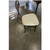 Image 3 : ANTIQUE METAL AND WOOD OFFICE CHAIR W/ LEATHER CUSHION