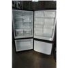 Image 2 : BLACK GE TRUE COOL FRIDGE WITH BOTTOM FREEZER TESTED AND WORKING GUARANTEED