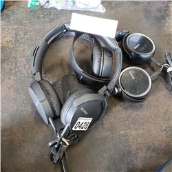 3 PAIRS OF SONY OVER EAR HEADPHONES