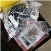 Image 1 : DIGITAL PICTURE FRAME, SCALE, CRAFT SCISSORS, AND BAG OF CHARGERS